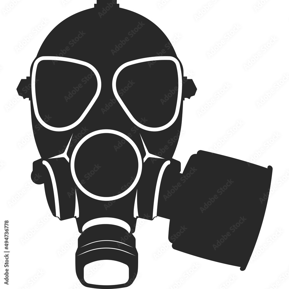 A black gas mask is used to supply oxygen. A black gas mask is used to supply oxygen.