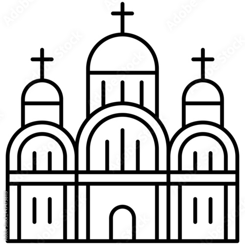 St Volodymyr's Cathedral icon, Ukraine related vector illustration photo