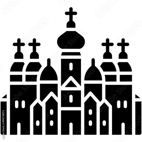 Saint Sophia Cathedral icon, Ukraine related vector illustration
