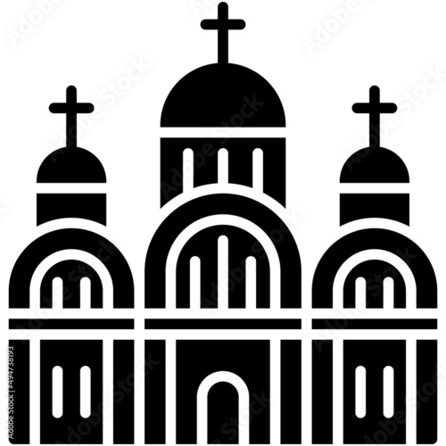 St Volodymyr's Cathedral icon, Ukraine related vector illustration