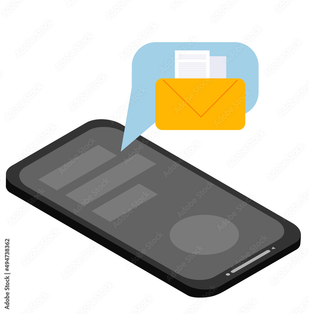 envelope on smartphone screen symbolishing sms or mobile marketing envelope on smartphone screen symbolishing sms or mobile marketing