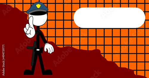 funny cop pictogram cartoon illustration background