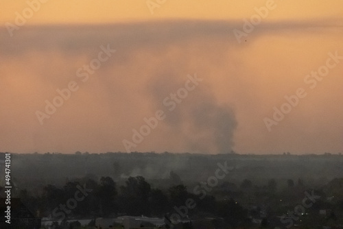 Humo en paisaje campesino 