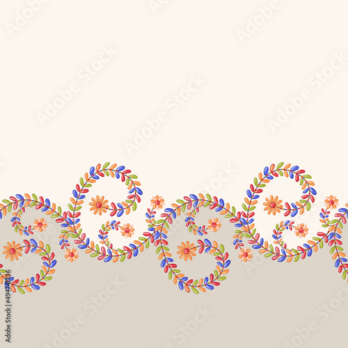 Embroidered Garland Seamless Pattern
