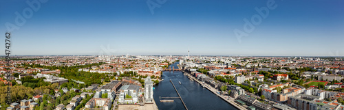 Photography Panorama der deutschen Hauptstadt Berlin an der Spree Richtung Westen mit dem Fe