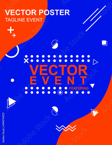 Vector Event Poster with Memphis Style