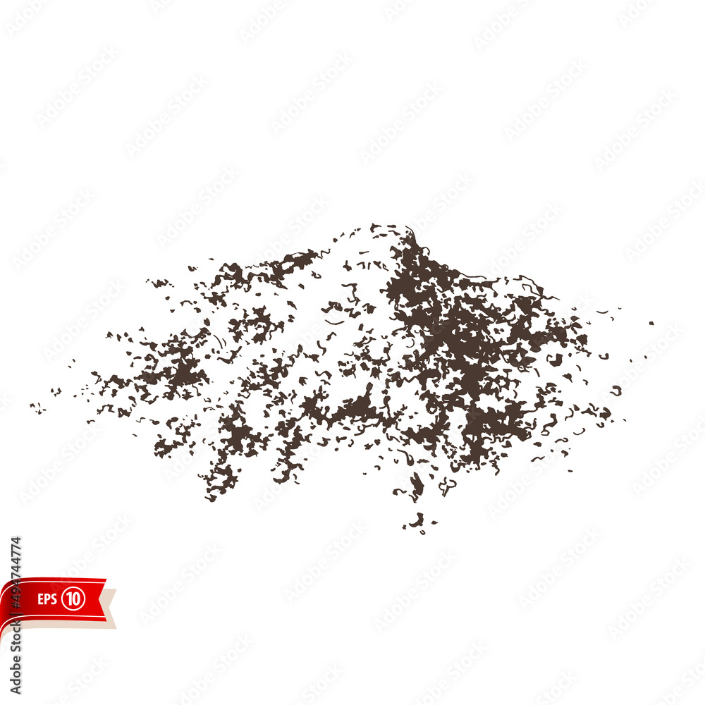 Hand drawn dried spice mixtures ground powder loosed at surface isolated on white background. Vector sketch for poster, web design, banner, card, flyer, icon, logo or badge. Hand drawn dried spice mixtures ground powder loosed at surface isolated on white background. Vector sketch for poster, web design, banner, card, flyer, icon, logo or badge.