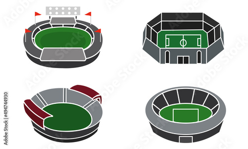 Set group desings stadium vector illustration
