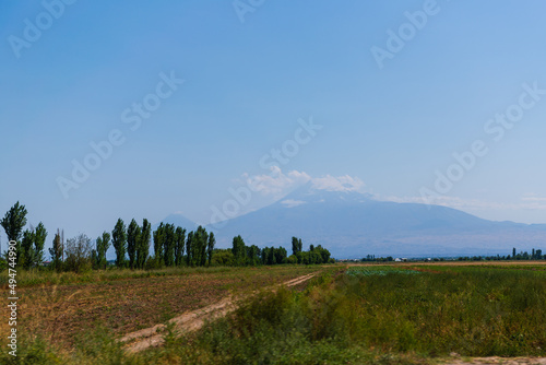 Roadside landscape with biblical Mount Ararat