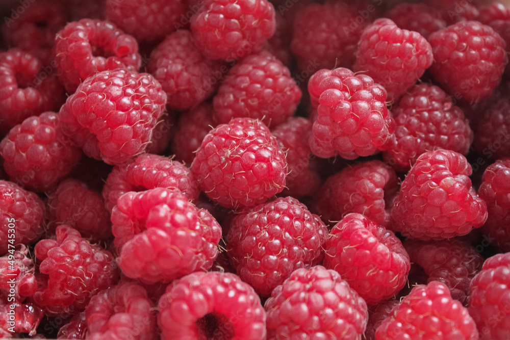 Bright red raspberries. Red berry background, copy space Bright red raspberries. Red berry background, copy space