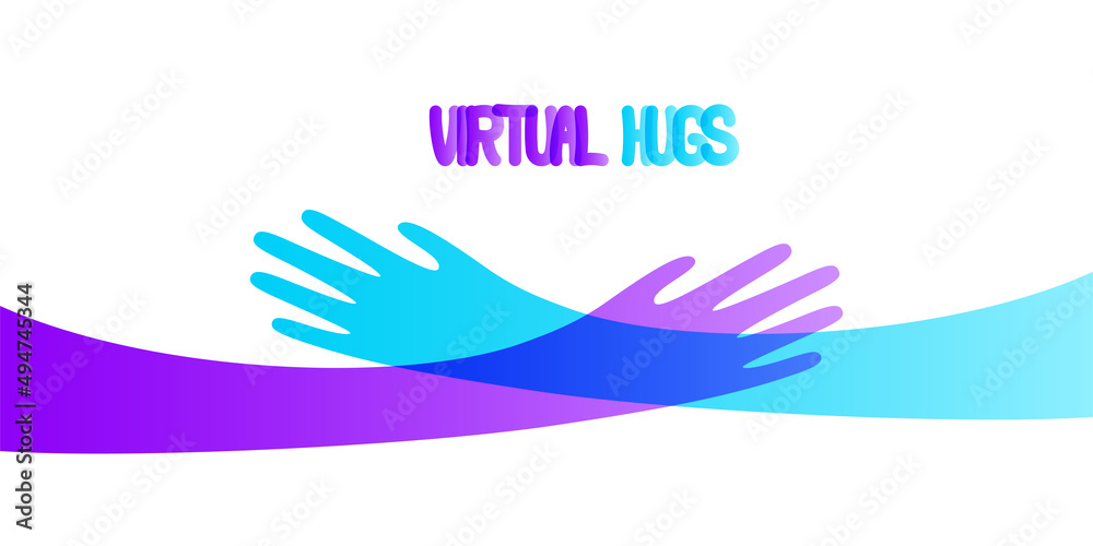 Virtual hugs simple abstract illustration Virtual hugs simple abstract illustration