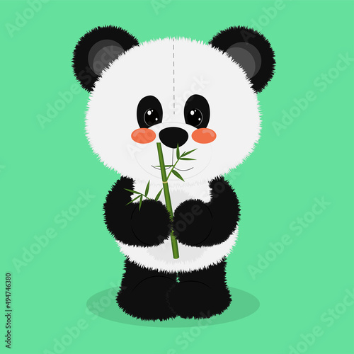  Osito panda, peluche, juguete ilustración vectorial para tarjetas de cumpleaños y más. 