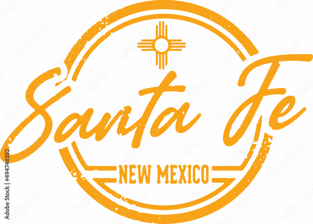 Obraz premium Santa Fe New Mexico City Stamp