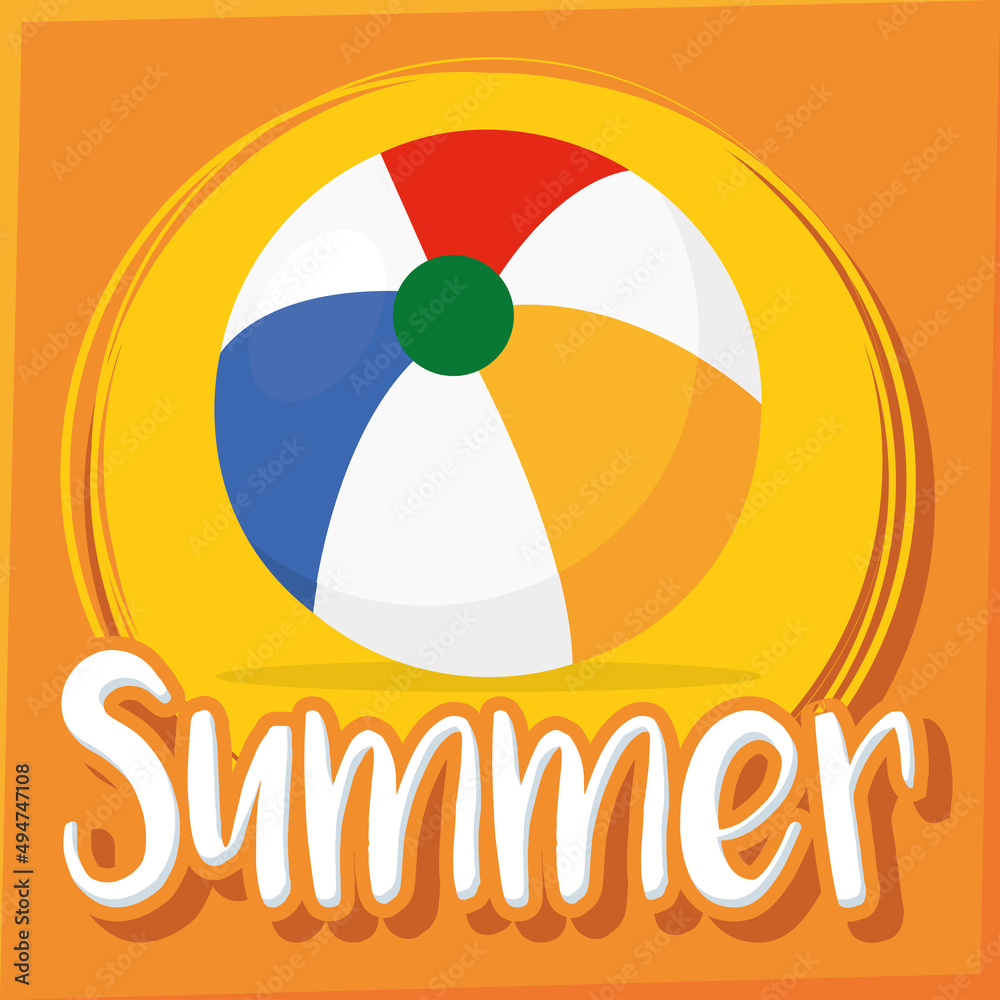 Obraz premium Poster Summer ball vector illustration