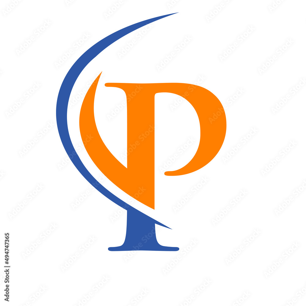 Pm modern letter logo design with swoosh Vector Image
