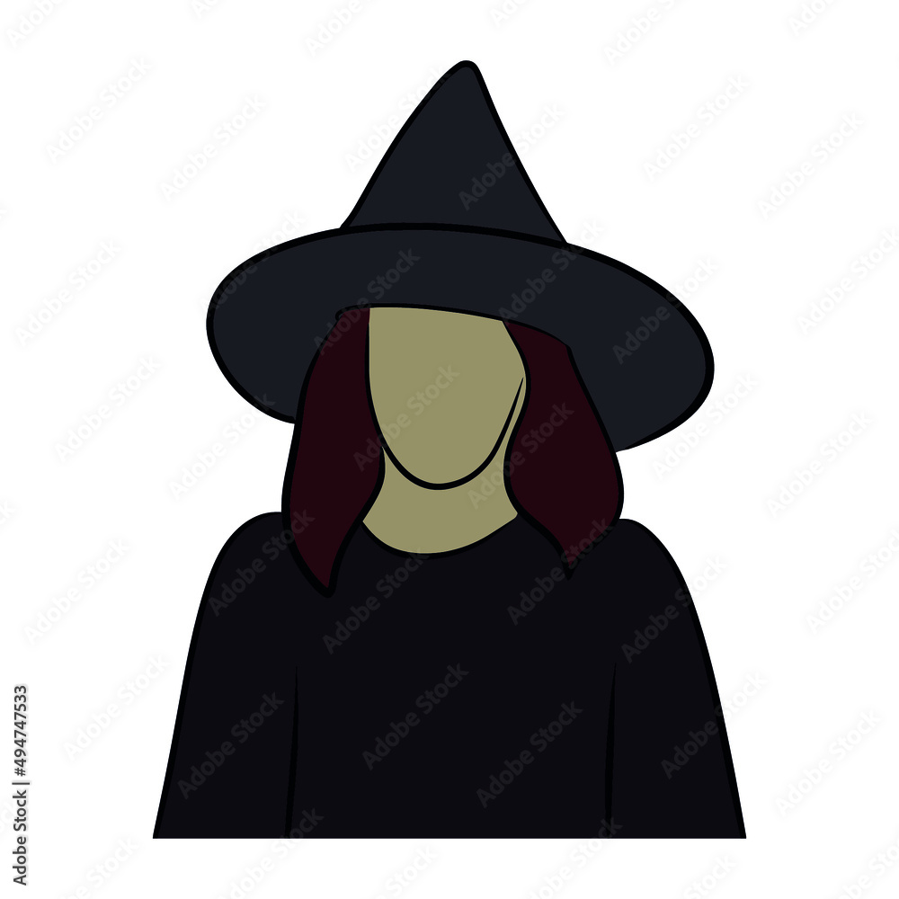 flat design people. girl halloween witch flat design people. girl halloween witch