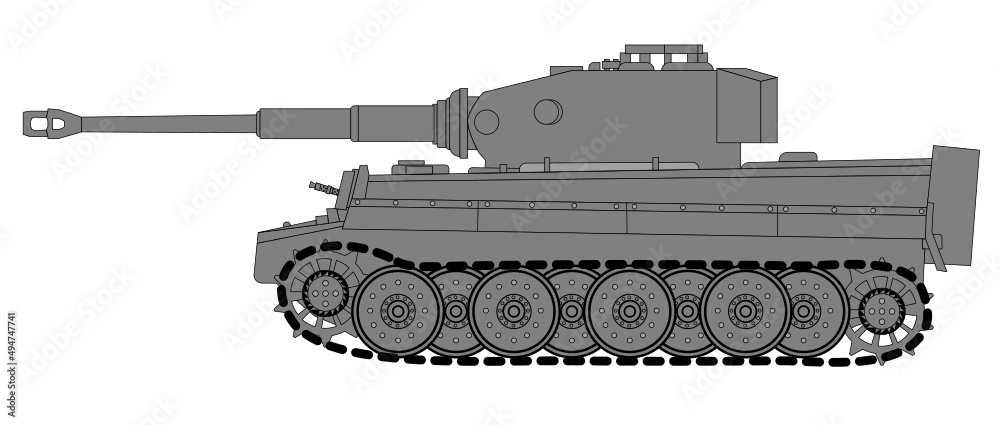 Seitenansicht eines Panzers