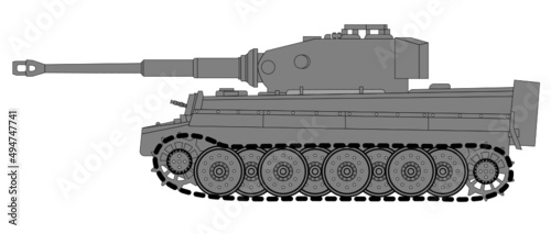 Seitenansicht eines Panzers photo
