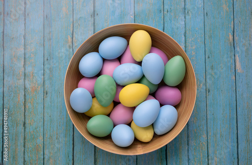 Eggs in a bowl. Easter concept. Still life
