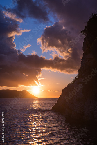 Beautiful sunset on Mediterranean sea
