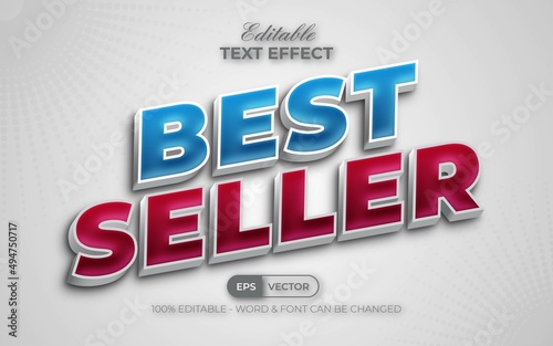 Best seller text effect 3d style. Editable text effect.