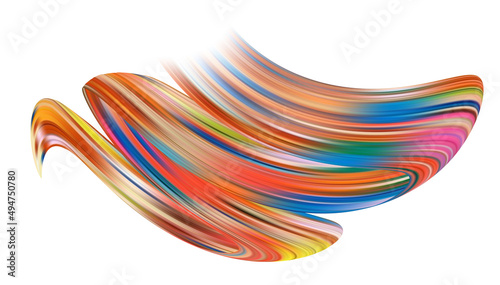 3D Colorful abstract twisted fluide shape paint