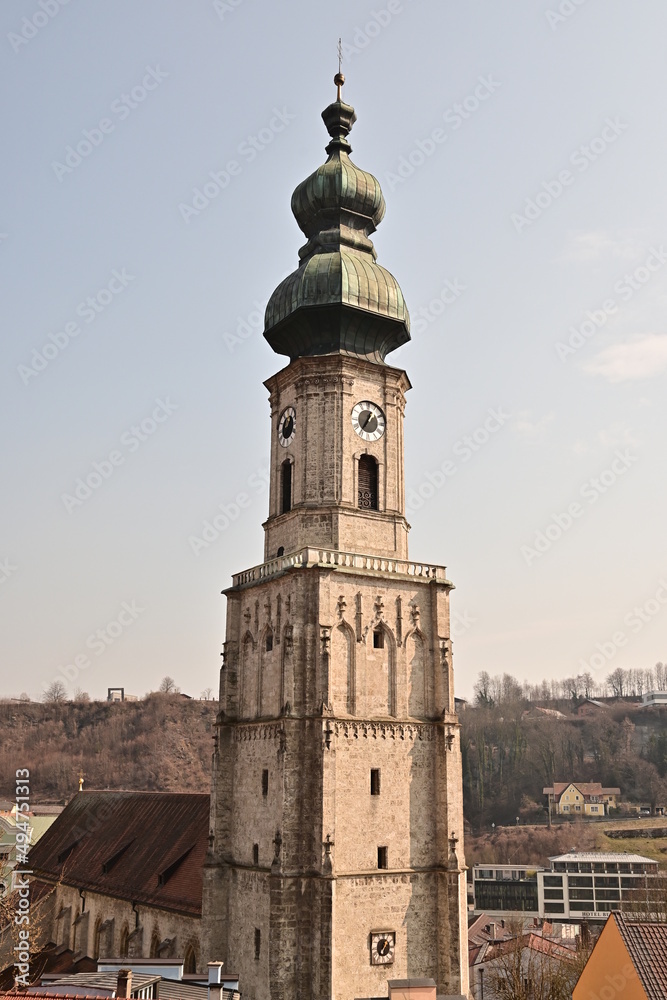 Kirche St. Jakob in Burghausen, Bayern, Deutschland, 19.03.2022	
