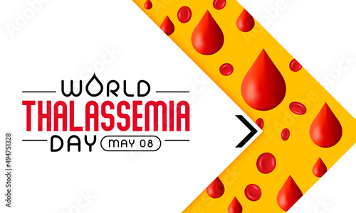 World Thalassemia Day is observed every year on May 8th to commemorate Thalassemia victims and to encourage those who struggle to live with the disease. Vector illustration