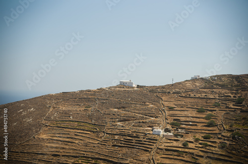 Sa Michalis Saint Michael village, at the north side Apano Meria of Syros island, Cyclades, Greece photo