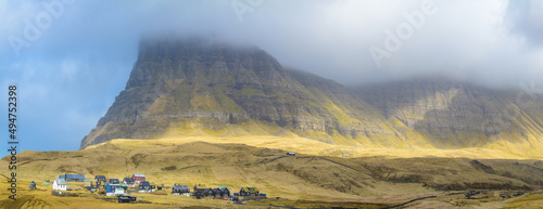 A typical view of the dramitic landscape in the Faroe Islands.