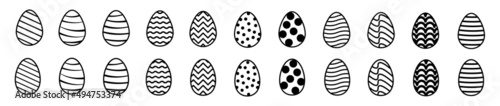 Easter eggs set doodle hand drawn icon
