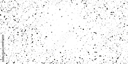 Silver glitter confetti on a white background. Illustration of a drop of shiny particles.