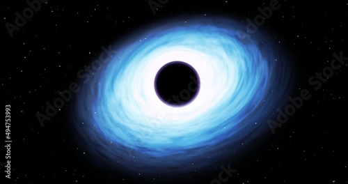 Black holes 3d rendering. Mysterious and Wormhole dimension. © Sudakarn