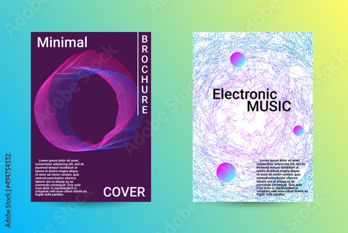 Set of modern abstract musical backgrounds. Sound flyer for creating a fashionable cover, banner, poster, booklet.