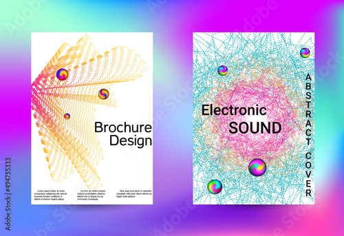 Set of modern abstract musical backgrounds. Sound flyer for creating a fashionable cover, banner, poster, booklet.