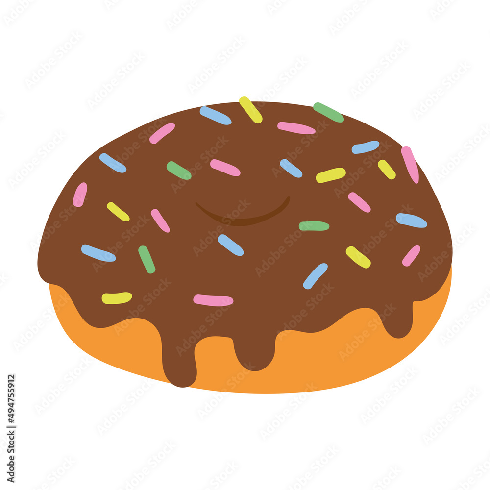Isolated sweet donut bakery product with details Vector Isolated sweet donut bakery product with details Vector