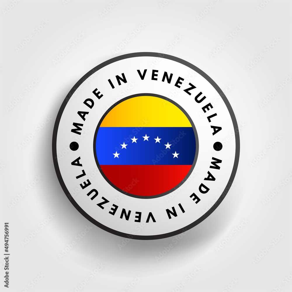 Made in Venezuela text emblem badge, concept background Made in Venezuela text emblem badge, concept background