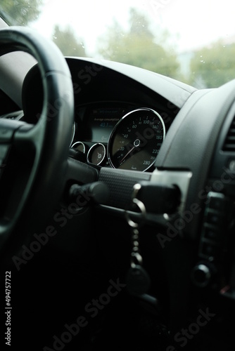 The speedometer in the car at rest is at zero. High quality photo © Екатерина Бучинская