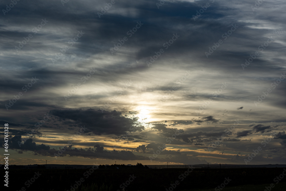 Sunset over a field in argentine pampas Sunset over a field in argentine pampas
