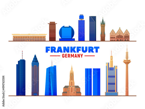 Frankfurt skyline. Germany. Vector illustration. Image for presentation, banner, web site.