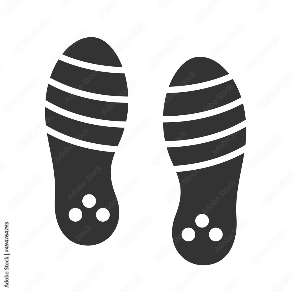 Footwear black print isolated on white background Footwear black print isolated on white background