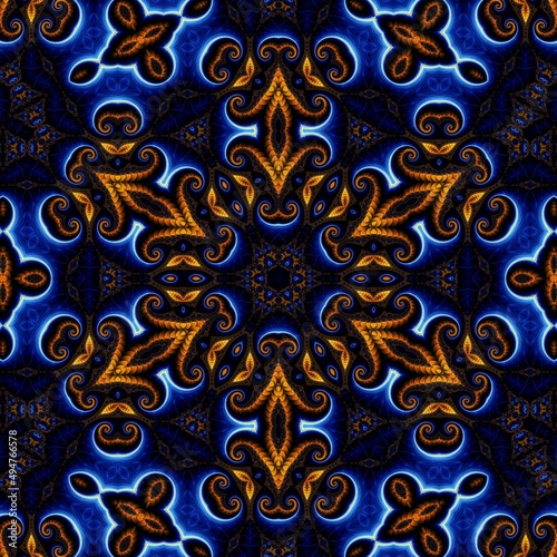 Blue Gold Abstract Art 469
