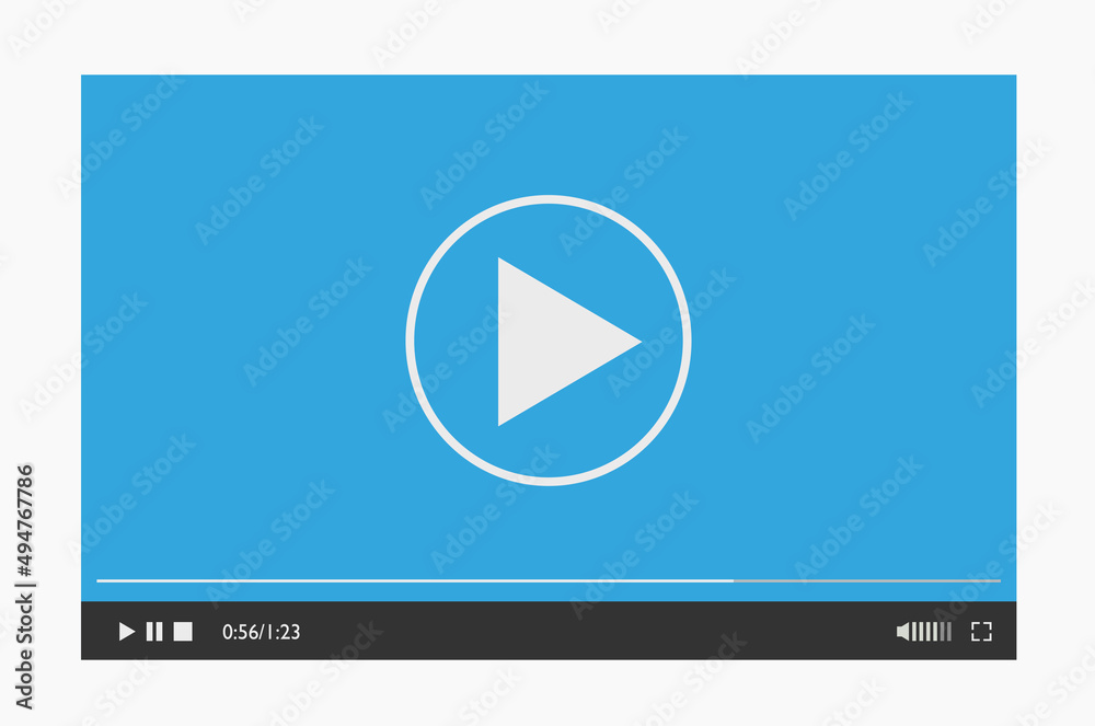Modern video player design template for mobile apps flat style. Modern video player design template for mobile apps flat style.