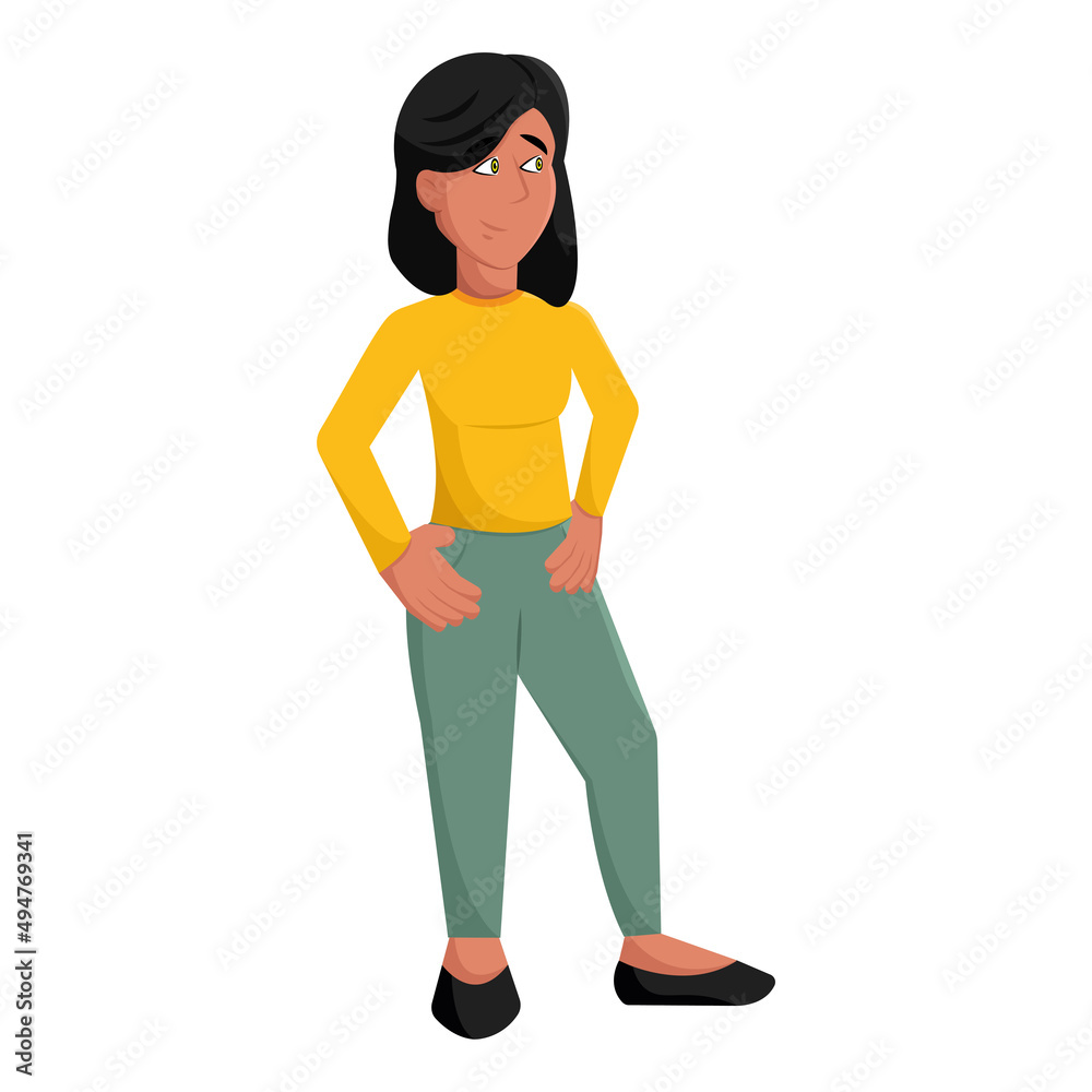 Isolated happy pretty woman cartoon Vector