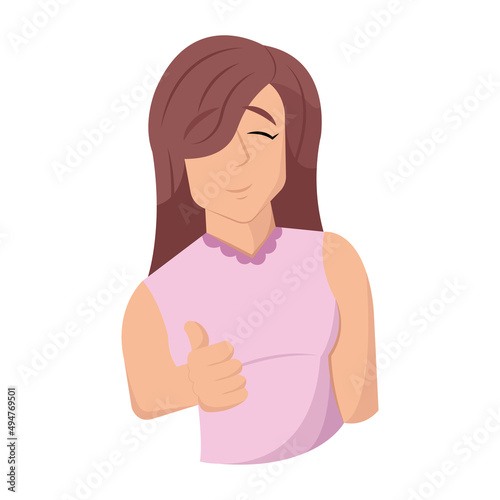 Isolated happy pretty woman cartoon Vector