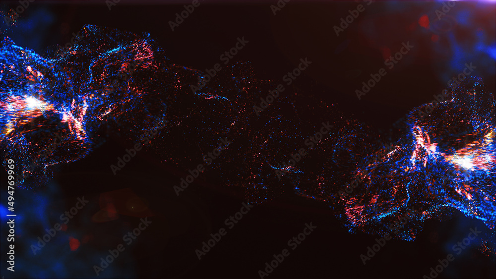 Obraz premium Futuristic design with particles glittering . 3d illustration