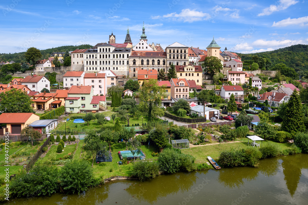 Loket town on Ohre river, Czech Republic