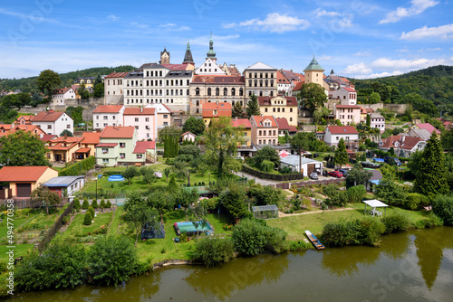 Loket town on Ohre river  Czech Republic