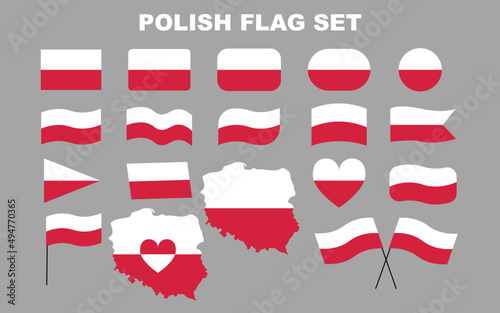 Free Download Polish Flag Set correct colors - GFXLoad