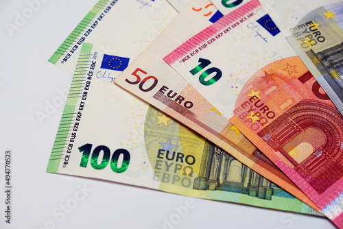 EURO banknotes. Currency of Europe. High quality photo